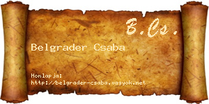 Belgrader Csaba névjegykártya